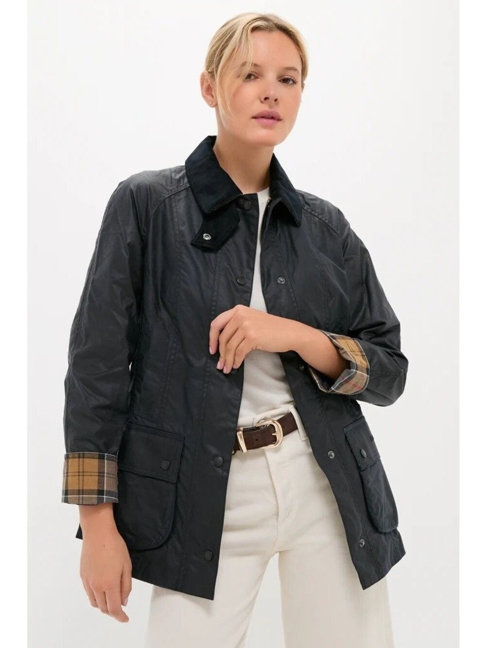 BARBOUR Beadnell Wax Jacket Navy Size 12 NWT